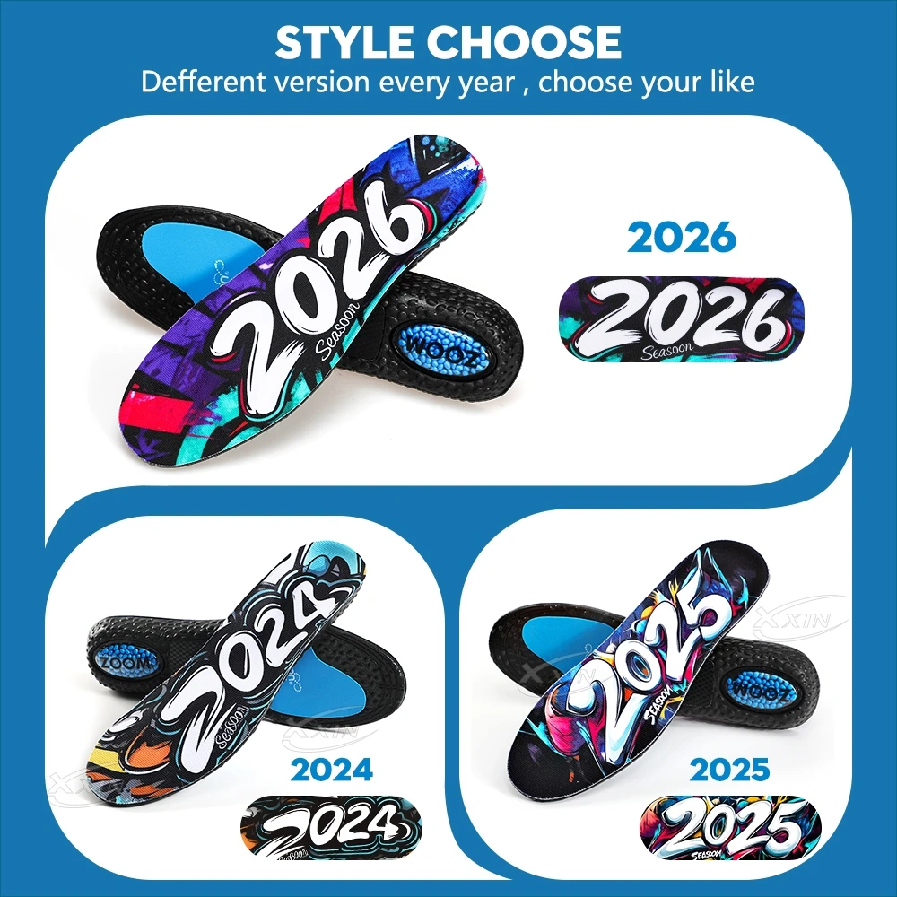 【Xxin】Graffiti Style Sport Insoles Air Cushion Shock Absorption Running Shoes Pad Size 36-46