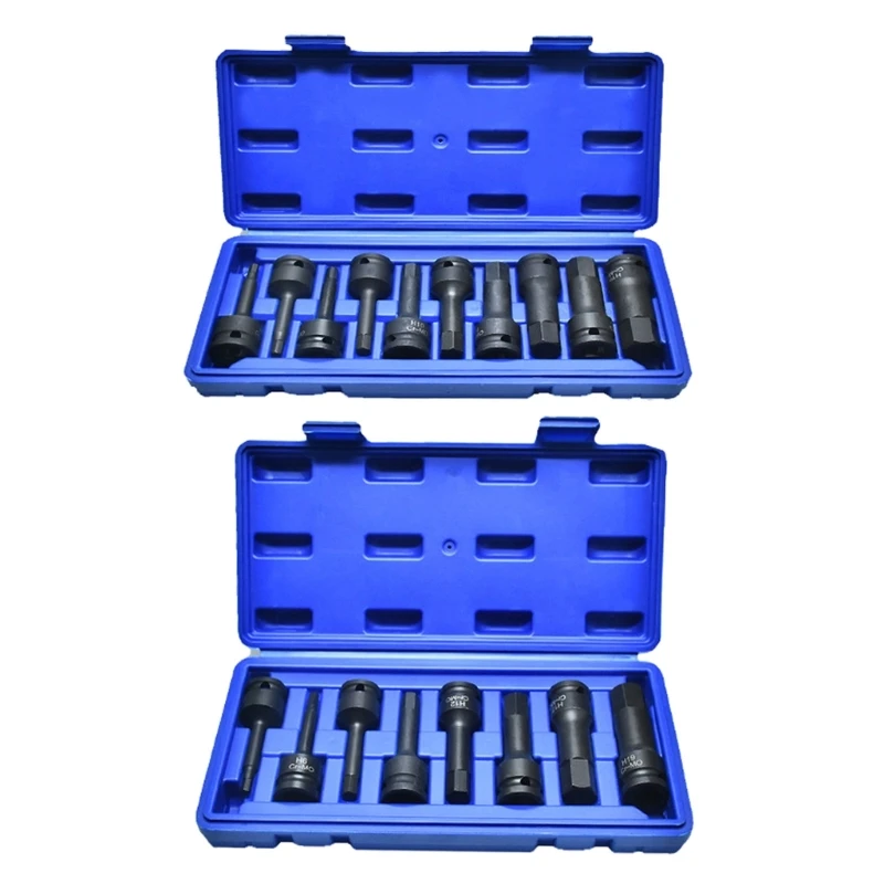 

2024 New Extended Pneumatics Hexagonal Socket Set for Air Impact Wrenches, Alloy Steel, Corrosion Resistant