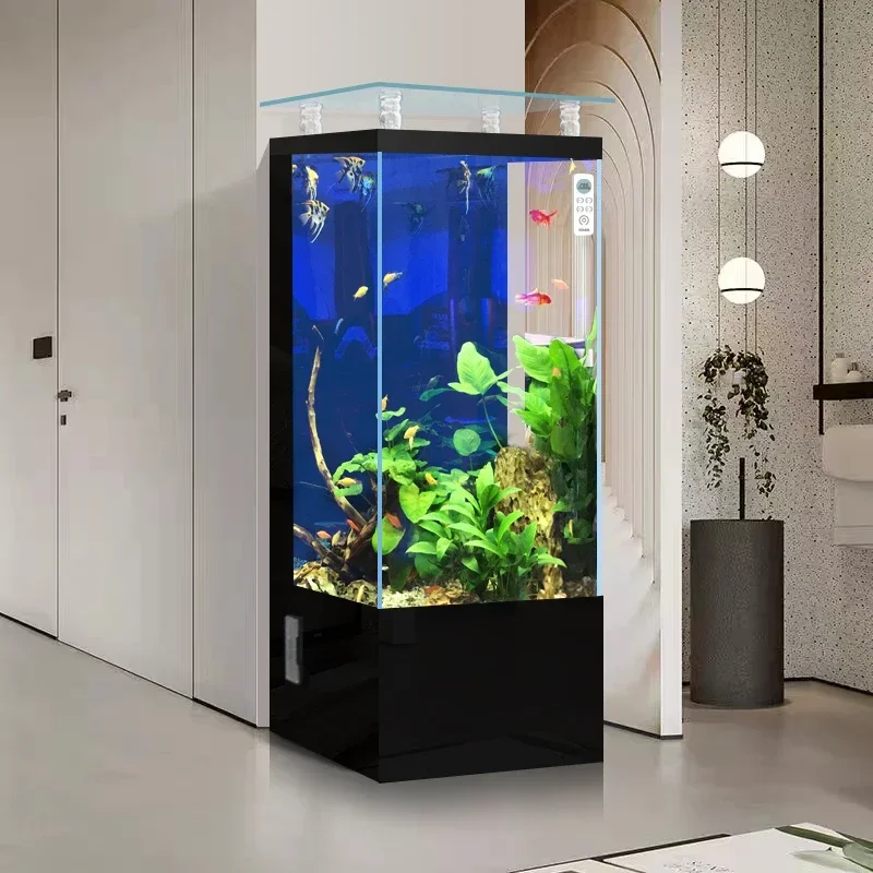Fish tank, family living room, floor to floor ecological, no water change aquarium, ultra white glass, one click drainage