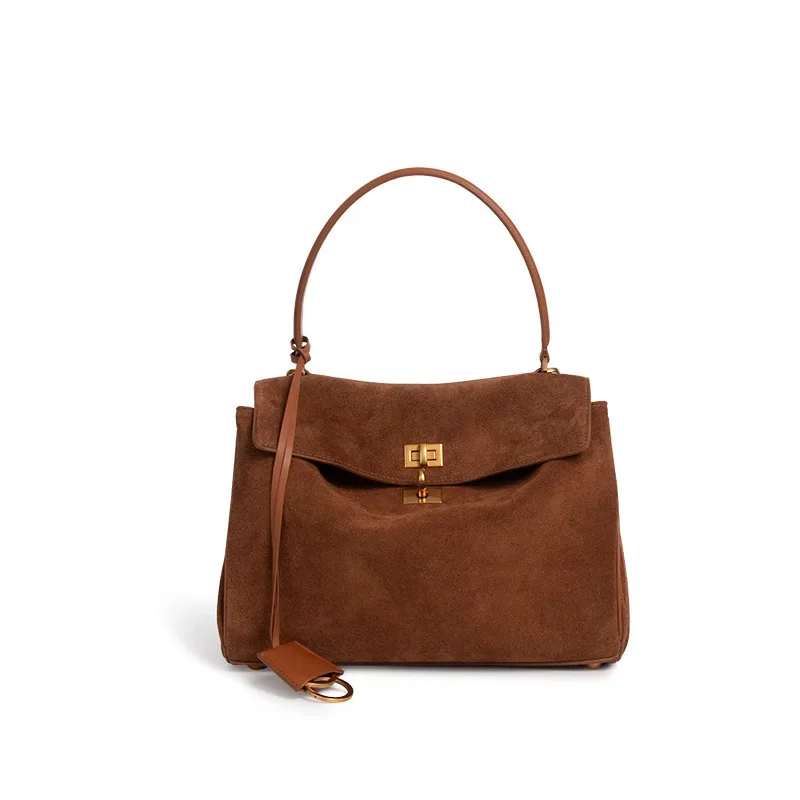 新しいマットレザートートバッグロデオ高品質スエードショルダーバッグメッセンジャー大容量通勤高級ハンドバッグ女性のバッグ