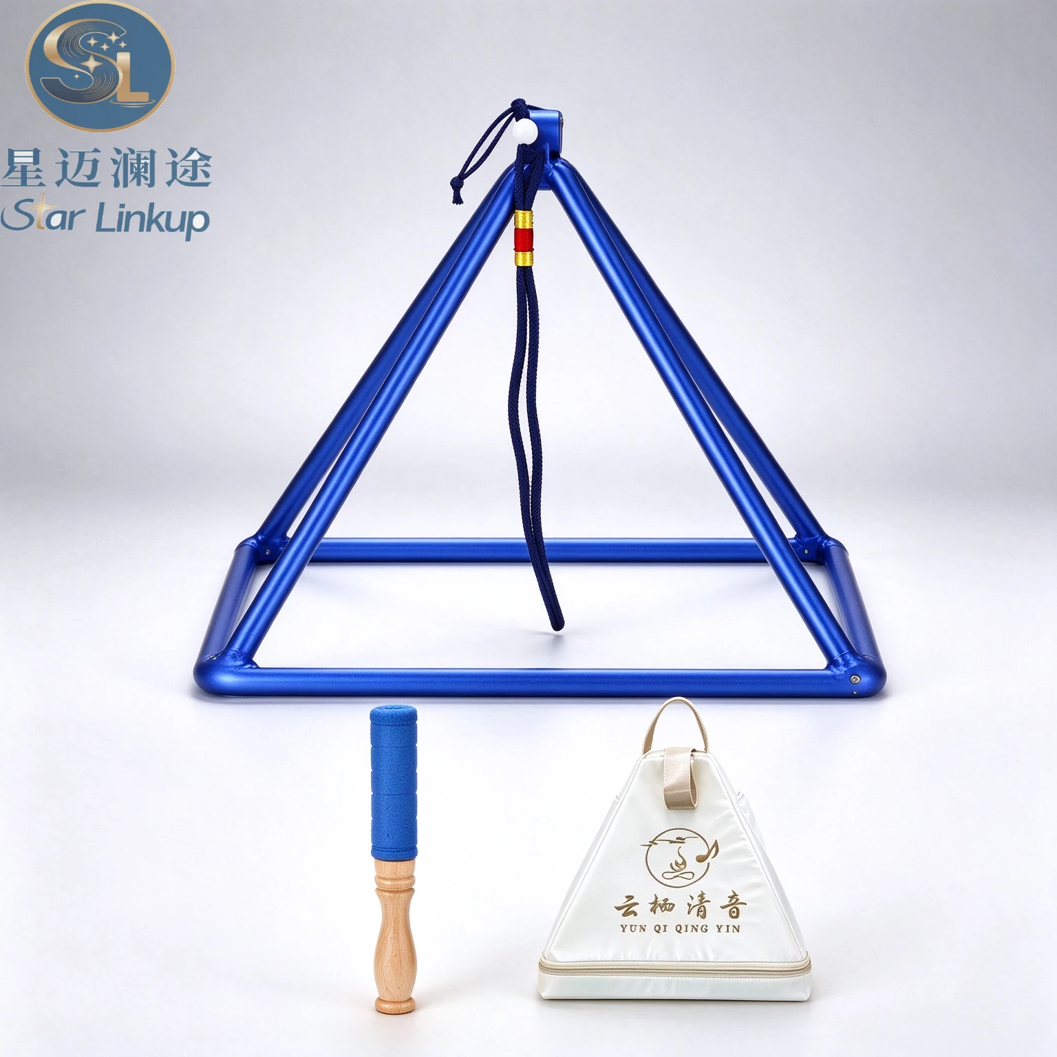Colorful Aluminum Alloy Hanging Singing Pyramid, Energy Triangle Tower Percussion Instrument for Meditation & Sound Therapy