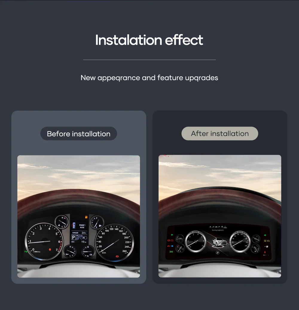 

Car LCD Digital Dashboard For Lexus LX570 2007 2008 2009 2010 2011-2017 Tuning Virtual Cockpit Speedometer Instrument Cluster
