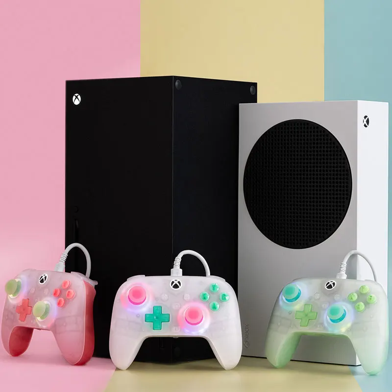 وحدة تحكم سلكية صغيرة 8BitDo Ultimate لأجهزة Xbox مع حلقة حريق بإضاءة RGB وعصي تحكم بتأثير القاعة ومشغلات، لنظام التشغيل Windows 11