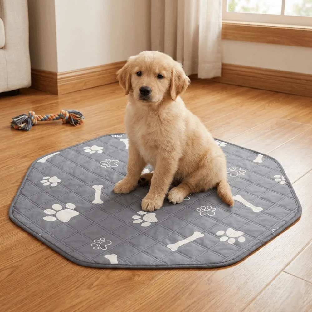 Dog Urine Pads Anti Slip Octagonal Dog Urine Pad Absorbent Washable Pet Diaper Mat Reusable Pet Bed Urine Mat for Dog Cat