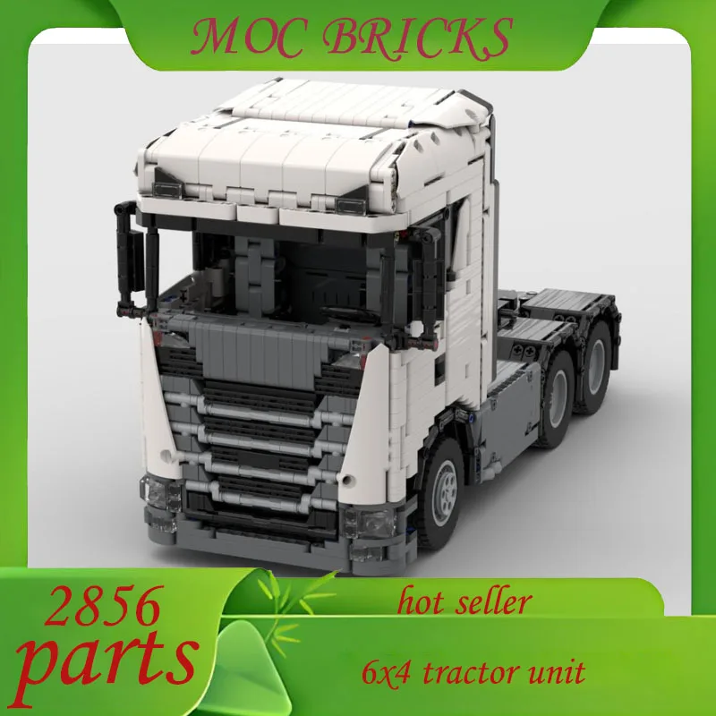 

Customize 2856 Parts Engineering Container 6x4 Tractor Unit Heavy Duty Truck Trailer Tower Head Diy Creative Custom Puzzle Toys