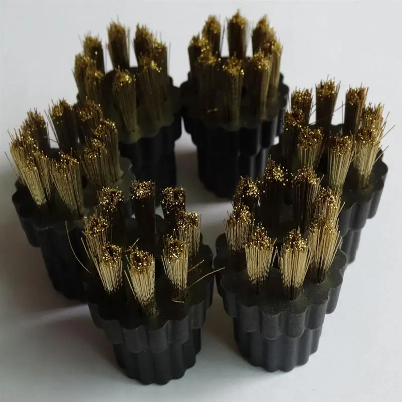 5PCS Cleaning Machine Accessory Household Appliance Cleaner Brush Head Steam Washing Machine Head Bronze Brush Head for Home