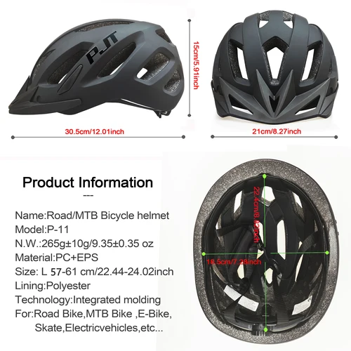 Imagen 2 del producto PJT Casco de Bicicleta Casco de Ciclismo de Carretera de montaña moldeado en general Equipo de Ciclismo de Bicicleta ultraligero DH AM Casco Ciclismo Bicicleta