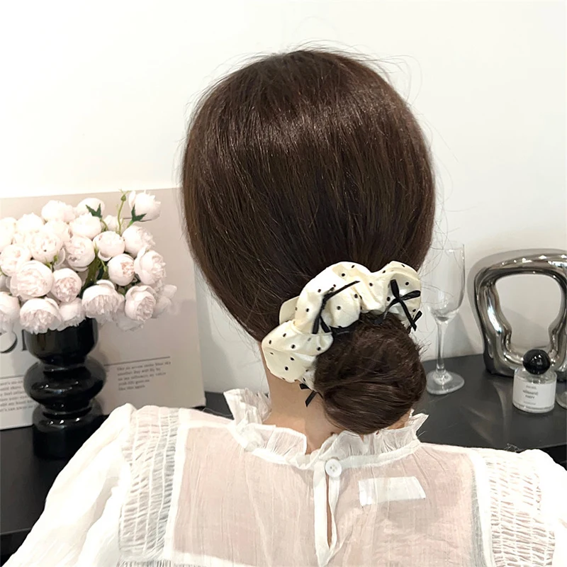 Scrunchies alla moda con fiocco alla moda per le donne fasce elastiche per coda di cavallo per ragazze fasce per capelli dolci accessori per capelli squisiti