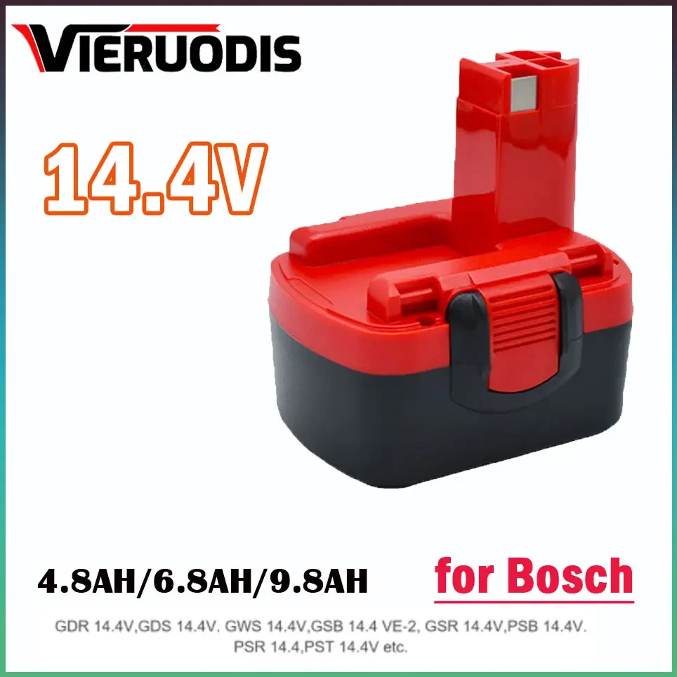 For Bosch 14.4V 4800mAh Ni-MH Rechargeable Power Tool Battery For Bosch BAT038 15614 1661 1661K 22614 23614 32614 33614