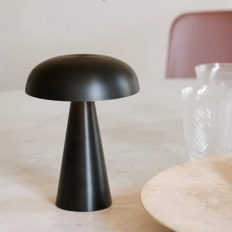 

Light luxury decoration bar mushroom usb charging wireless atmosphere night light bedroom bed desk lamp