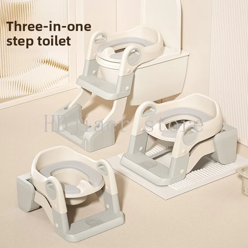 

Children's toilet ladder foldable baby toilet auxiliary male and female baby armrest toilet