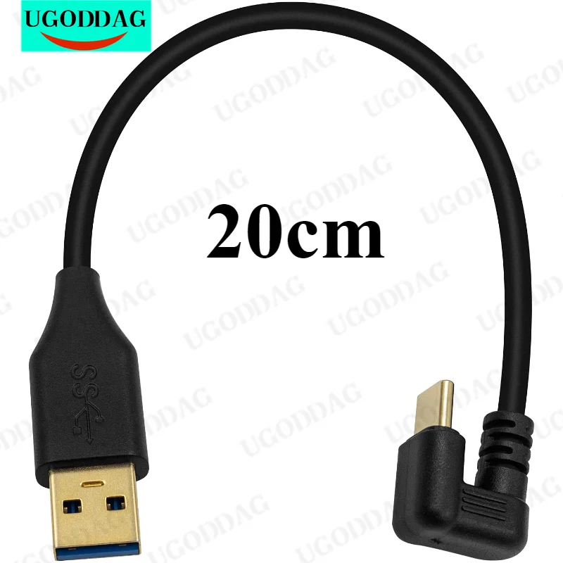 3A USB 3.0 A Male to USB C 3.1 Male 180 Degree U Shape Fast Charging Charger Cable Cord for Samsung Charger 20cm 5Gbps Gold