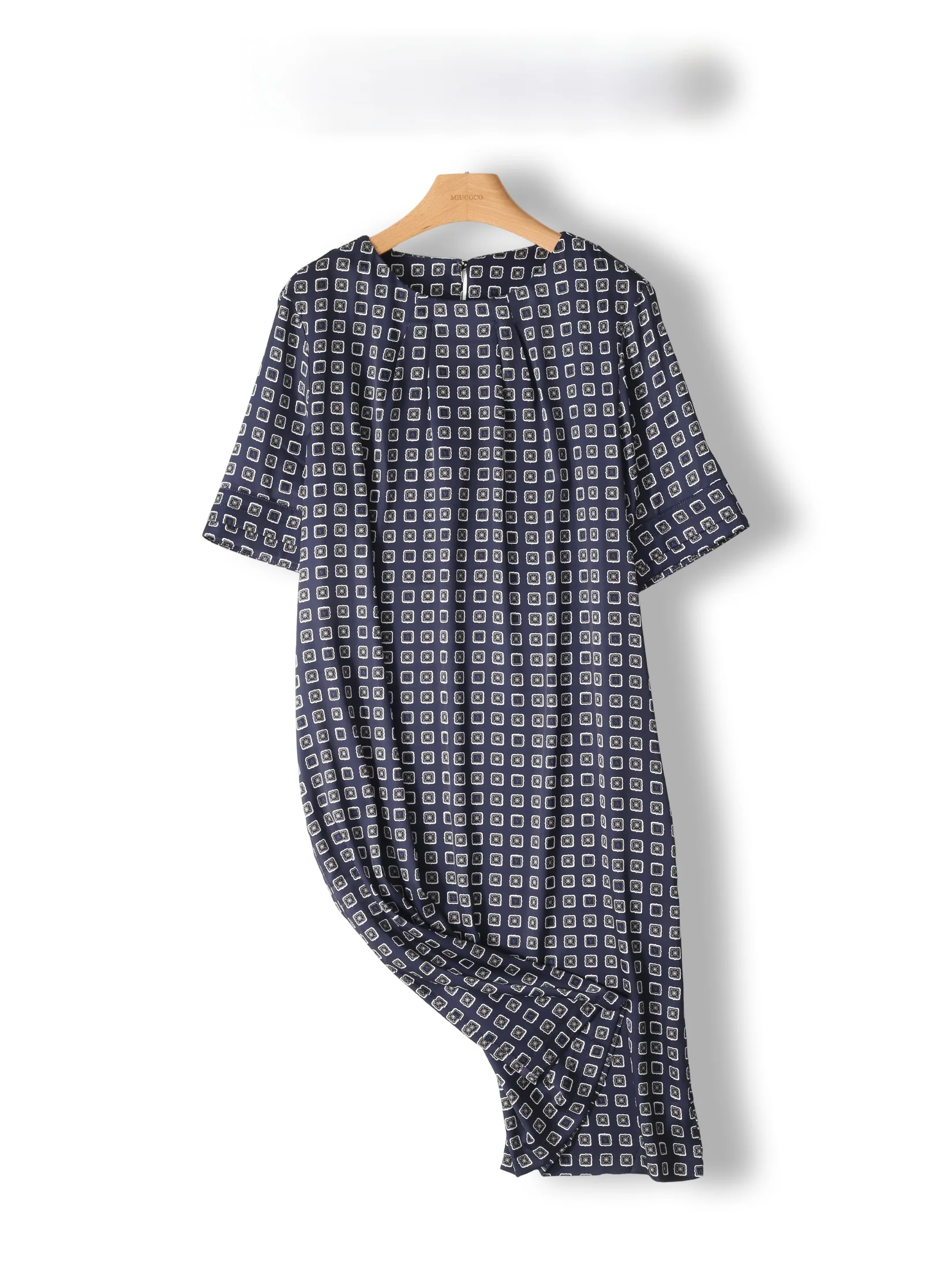 

Elegant Plaid European Design Dress Women's Summer 2026 YuanP Brand Soft Print A-Line Skirt Casual round Neck Short Sleeve