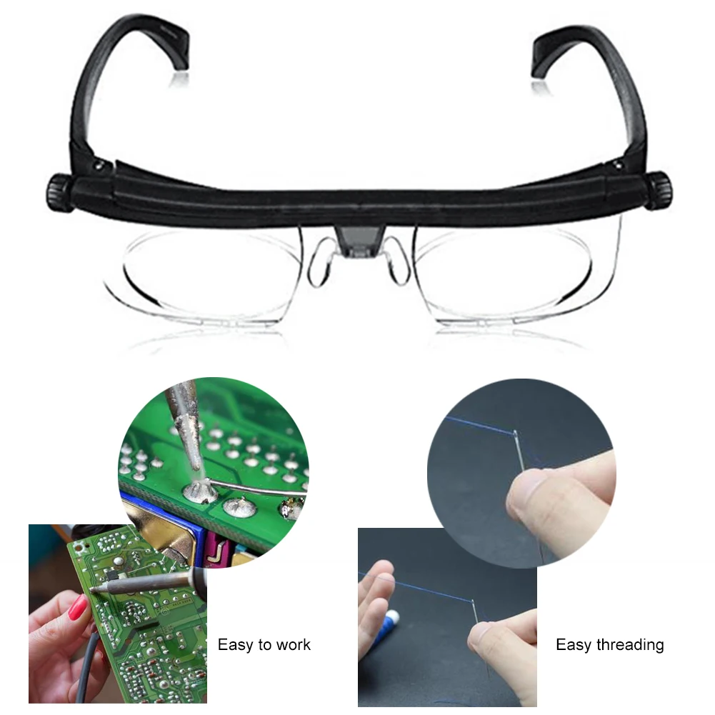 Uyangg-óculos de Força Ajustável Distância Óculos de Leitura Focus For6d to Mais 3d Lente Variável Miopia Correção Eyewear