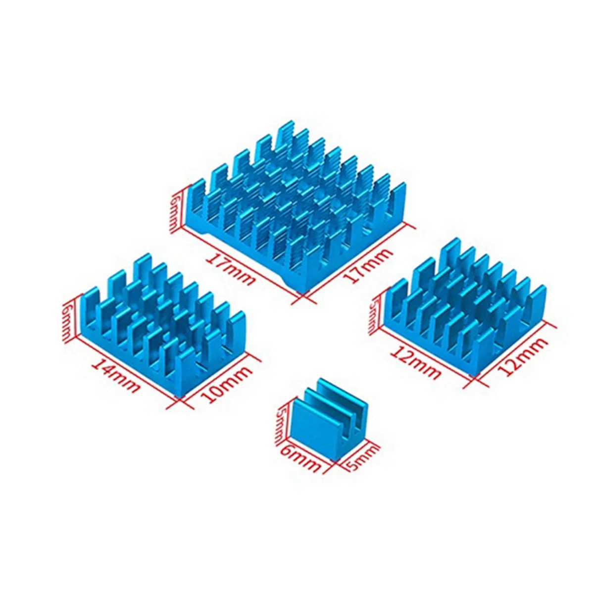AT87-For Raspberry Pi 5 Heatsink CPU Fitting Design with Adhesive Backing Chip Thermal Conductivity Cooling Heat Sink Set,B