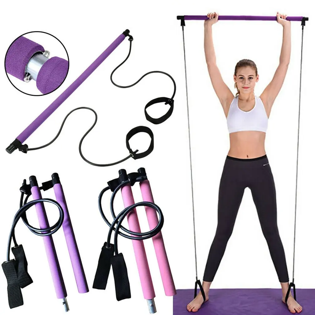 New Fitness Yoga Pilates Bar Stick Crossfit Resistance Bands Trainer Yoga Pull Rods Pull Rope Portable home Gym Body Workout