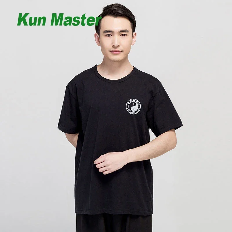 T-shirt Martial Art Uniform Kung Fu Dress Wushu Clothing Tai Chi Clothes Short Sleeve Unisex Women And Men Kun Master 2023 New