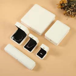 PU Leather Jewelry Packing Box White Brushed Crown Buckle Ring Bracelet Ear Stud Necklace Packing Box Jewelry Set Box
