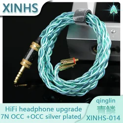 XINHS OCC Mix with  Single Crystal Copper Plated Silver Earphone Upgrade Cable 0.78mm 2PIN Suitable For MOONDROP