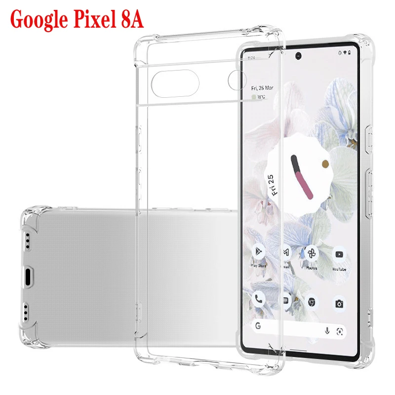 1.5MM Thick Air-Bag Clear Case For Google Pixel 8A 8 A Shockproof Soft Silicone Transparent Phone Cover Pixel8A