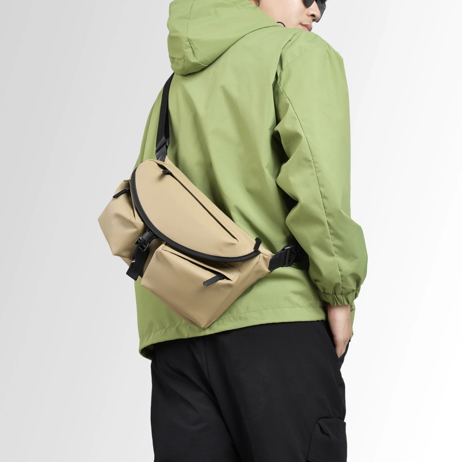 Waterproof Messenger Bag for Men, Large Capacity Motor Style Crossbody Sling Bag, Casual Shoulder Bag for Work Commuting Travel