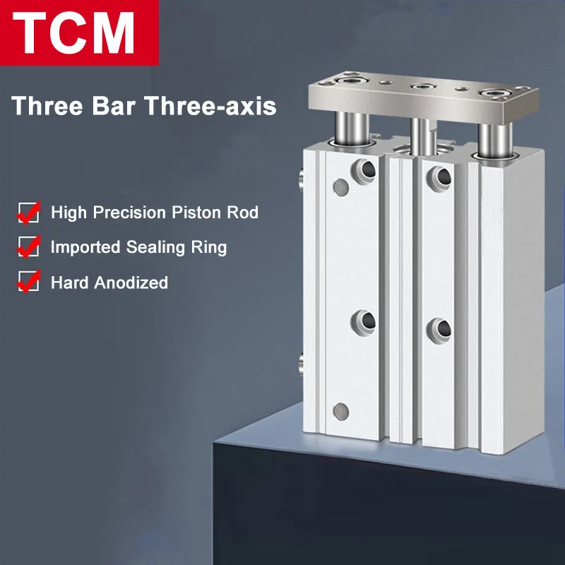 

TCM Guided Three Bar Three-axis Cylinder Cylinder Diameter 12/16/20/25/32/40/50/63 Cylinder Stroke 10-400MM Meet Different Needs