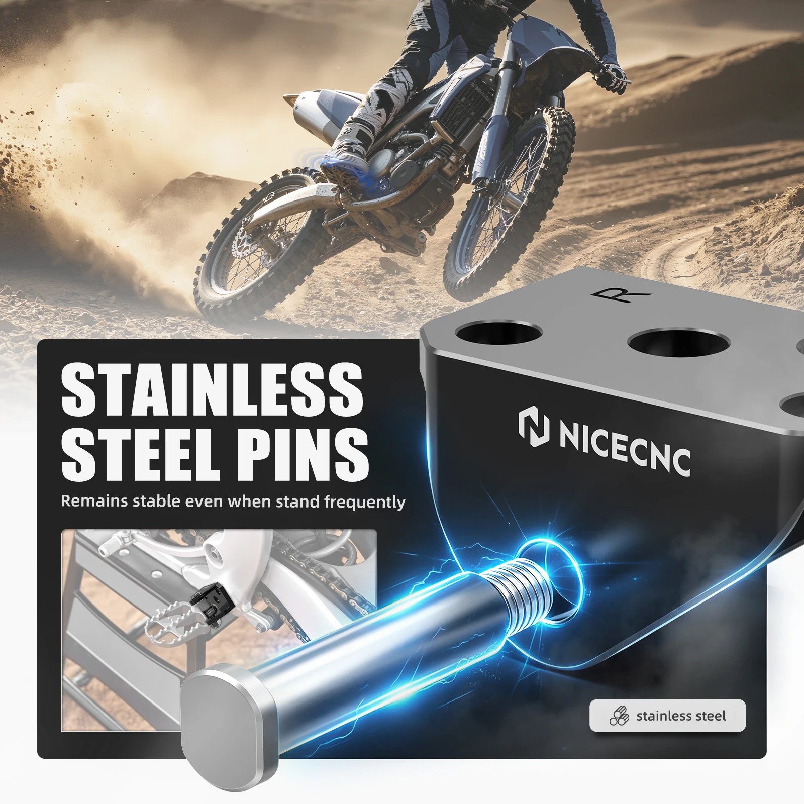 NICECNC For Yamaha YZ250F 2024-2026 YZ450F 2023-2026 YZ 250F 450F Offset Foot Peg Lowering Mount Brackets Motorcycle Accessories view 4