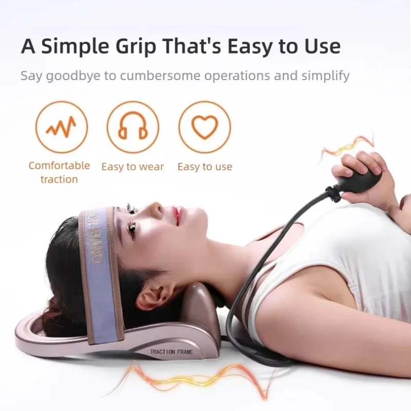 Manual Airbag Cervical Traction Device Home Health Care Neck Decompression Massage Pillow Support Gift for Comfort And Relief