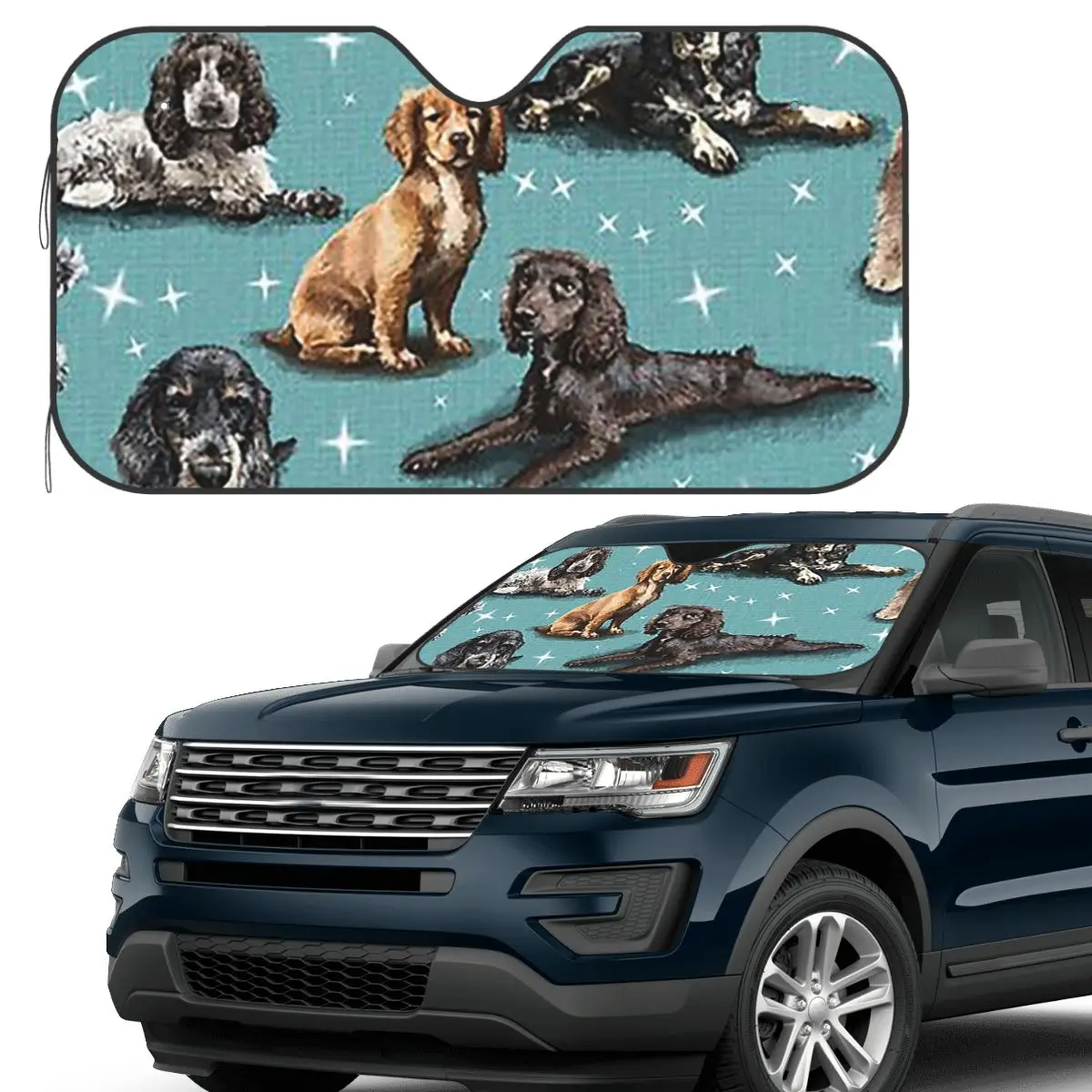 

The Cocker Spaniel Sunshade Windscreen Car Front Windshield Window Sun Visor Accessories Covers
