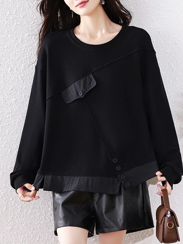 Faionable بسيط Sle المرأة البلوز الخريف وصول جديد زائد حجم تنوعا تي شيرت كامل عالية الخصر مادة الكتان طويلة...