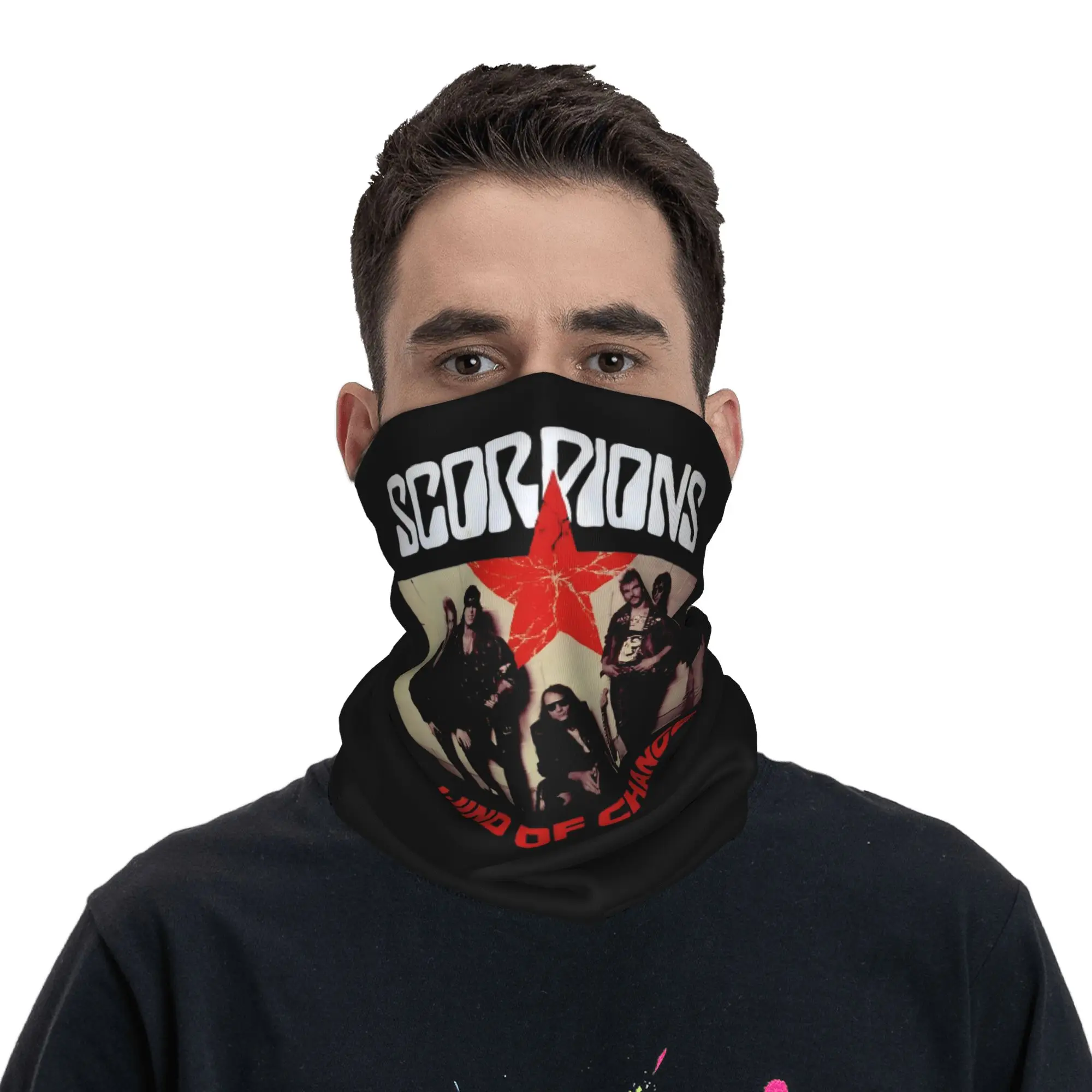 Scorpions Band Rock Bandana Neck Gaiter Printed Face Scarf Multi-use Headwear Hiking Fishing For Men Women Adult Washable