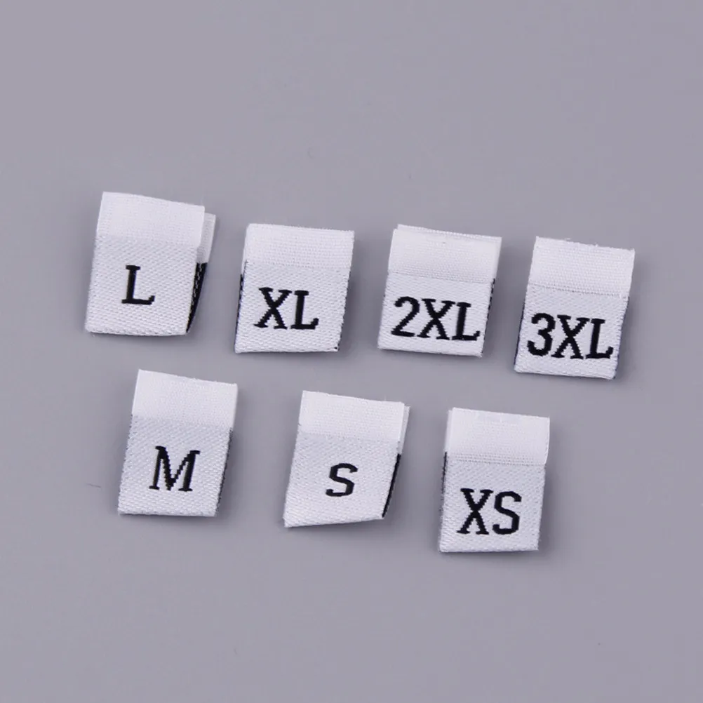 

400Pcs Clothing Size Labels Folded Woven Size Mark Tags Pre-Printed Sizing for Quick Inventory Organization Steam