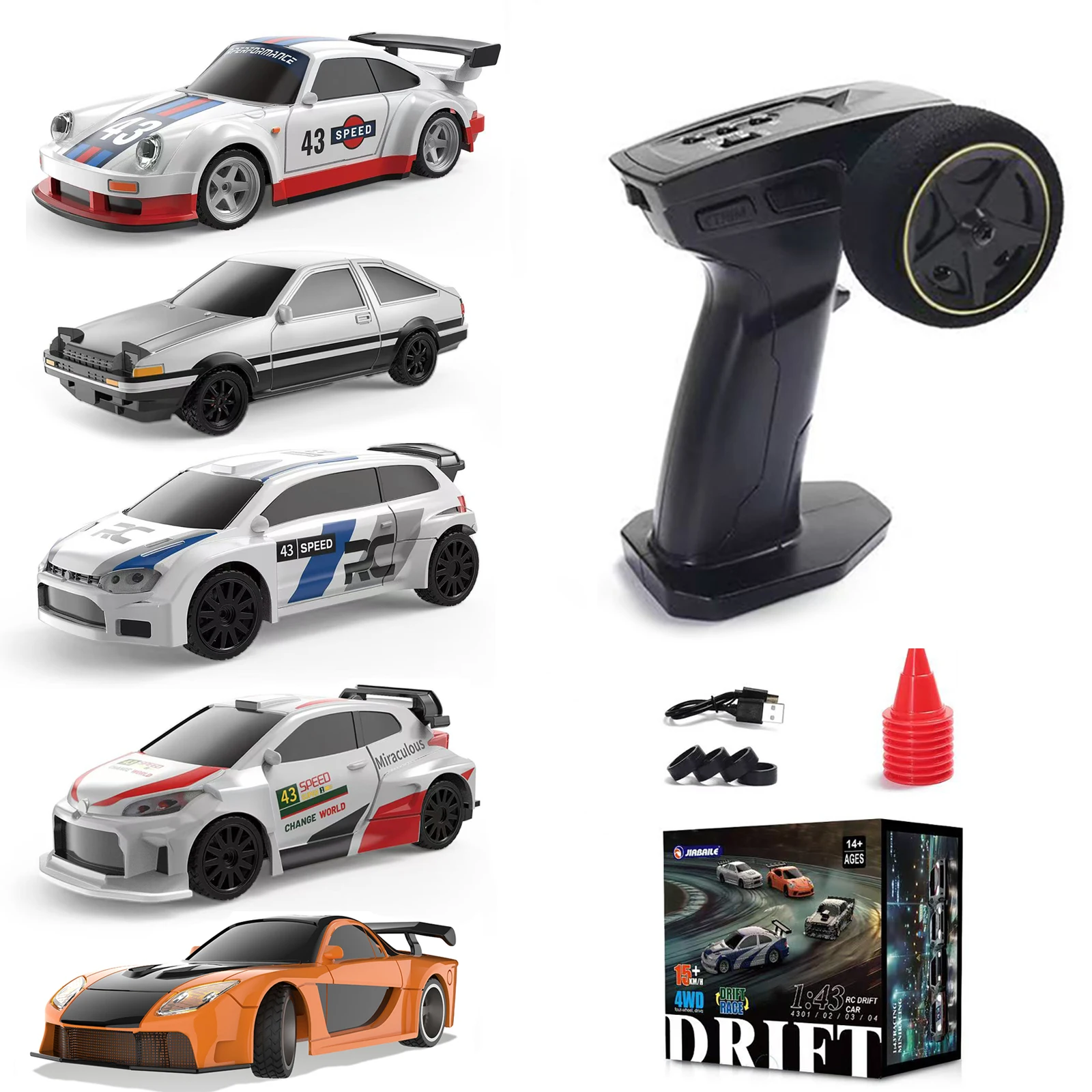 

1/43 RC Drift Car 4WD Mini Racing Remote Control Cars 15km/h High-Speed 2.4G Off-road Vehicle Model Toys for Children Boys Gifts