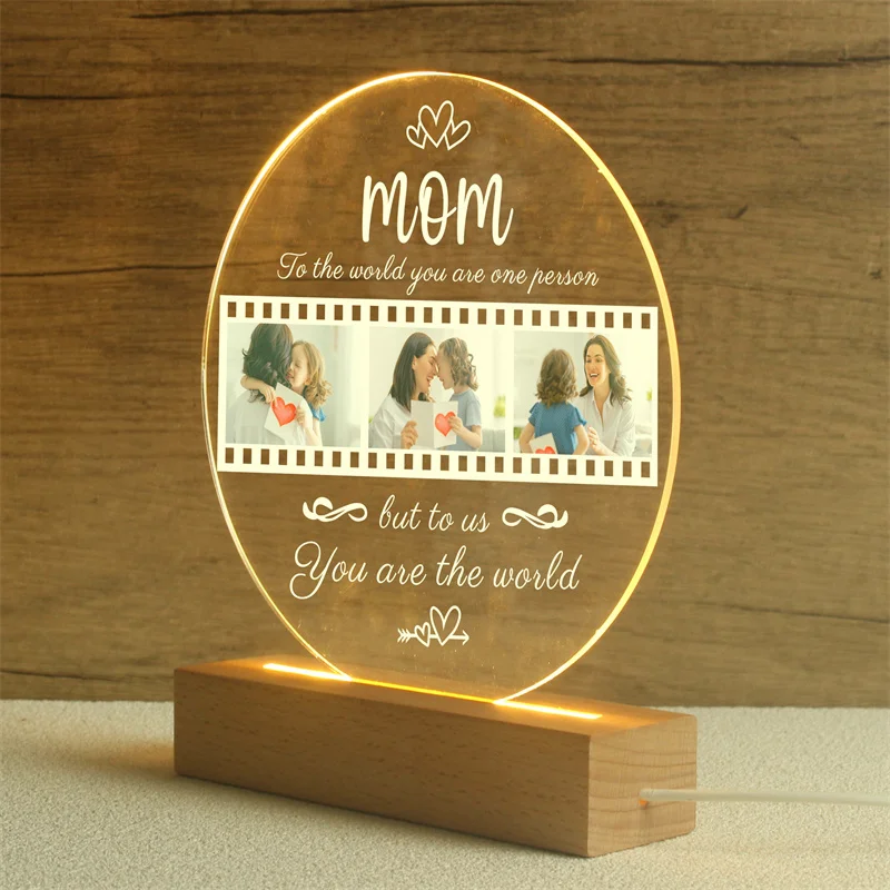 Personalized Photo Night Light,Custom Photo Collage Lamp,Photo Lamp, Photo Collage Gift,Mother\'s Day Gift,Gift for Mom