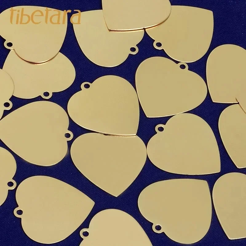 

Heart Stamping Blanks, Discs - 23mm Jewelry Grade Brass with a hole,About 23mm,necklace blanks