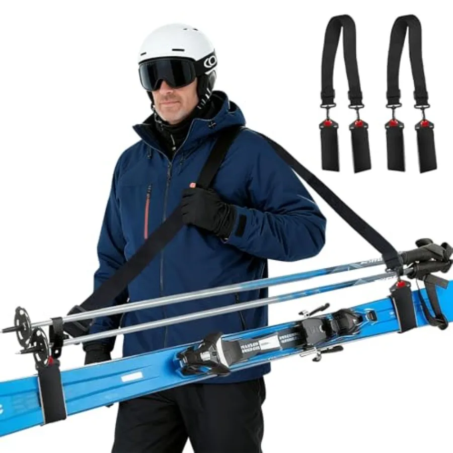 حزام التزلج وحامل القطب 2 حزمة أشرطة حاملة التزلج أقطاب وأشرطة التزلج التمهيد تجنب النضال ونقل جهد Y