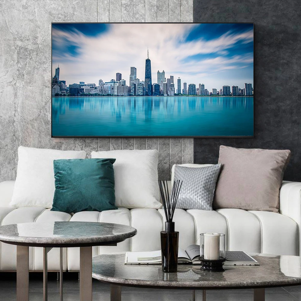 Famous Urban Landscape New York Travel City Night View Canvas Painting Poster Prints Bedroom Wall Art Pictures Modern Home Decor