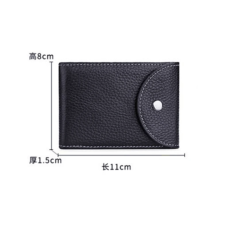 PU Men's Multi-function Card Holder with Snap Large Capacity Driver's License Holder Multi-card Slot Open Credit Card Wallet