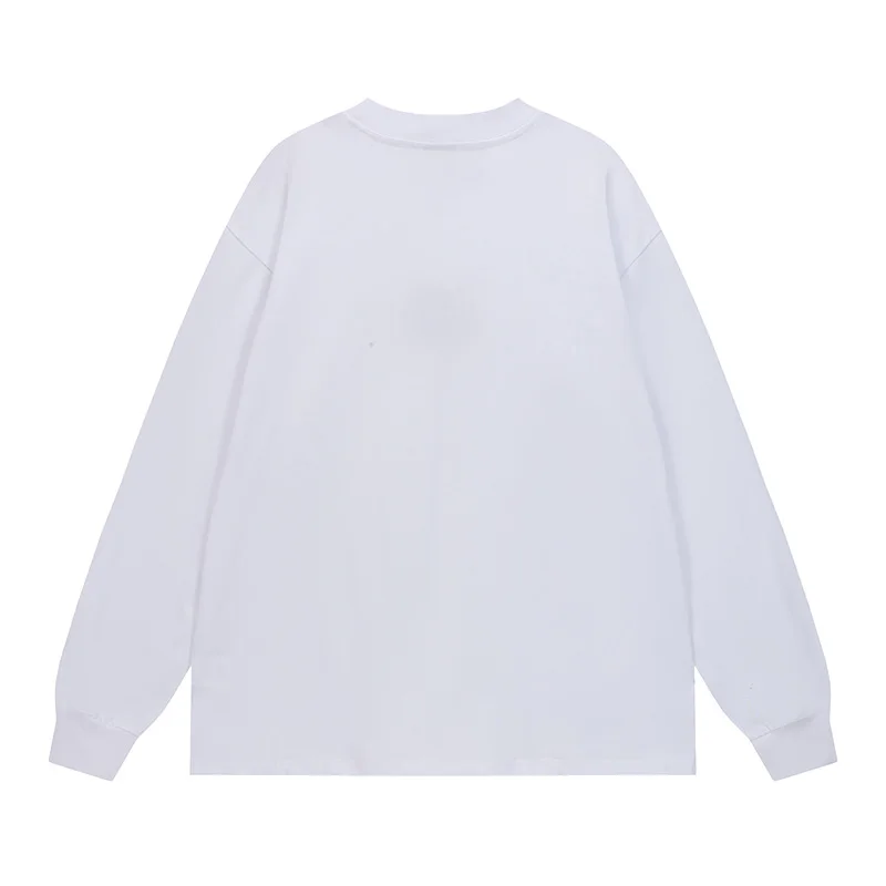 الرجال النساء زوجين الملونة رسالة شعار الحب سونغ سانت بأكمام طويلة تي شيرت أعلى جودة القطن فضفاض المحملة ربيع الخريف تي شيرت