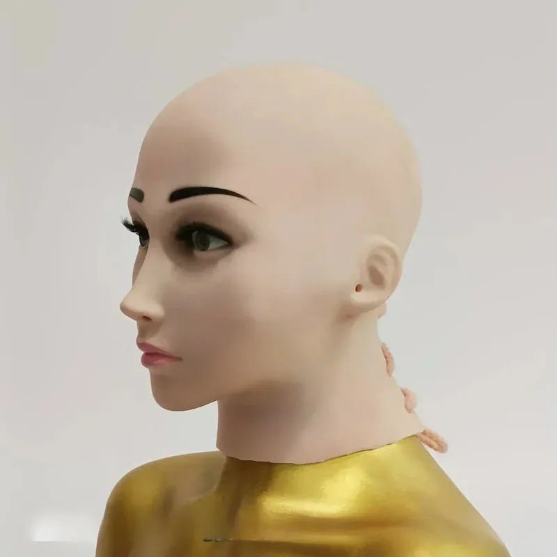 

aa69Adult Full Head High Quality Female-shaped Headpiece Dress Up Pseudo Girl Halloween Cosplay Accessory Mask Carnival Wo