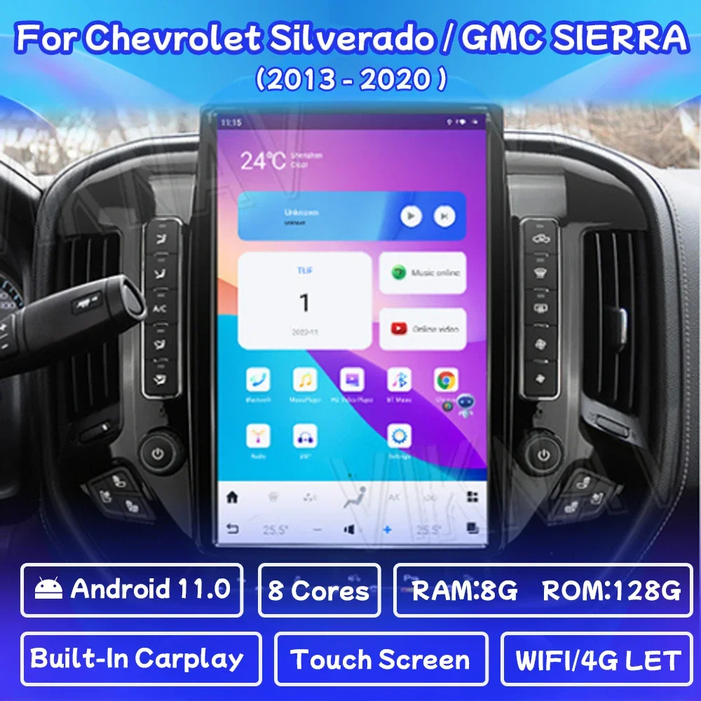 14.6 Inch Android 13 Car Stereo Radio Upgrade For Chevrolet Silverado GMC SIERRA 2013-2020 GPS Navigation Stereo Replacement