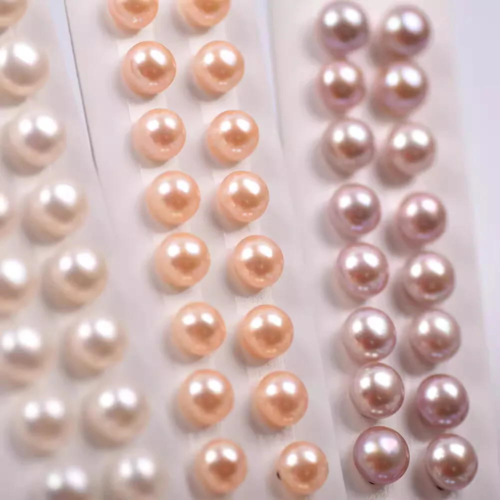 

5A 20pieces freshwater pearl white/pink/purple half round half hole earrings 4-11mm for making DIY wholesale loose beads NATURE