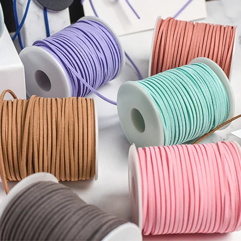 45m/Roll DIY Flower Decorative Ribbons Jewelry Package Velvet Ribbon Supplies Thread String Faux Suede Braided Cord Leather