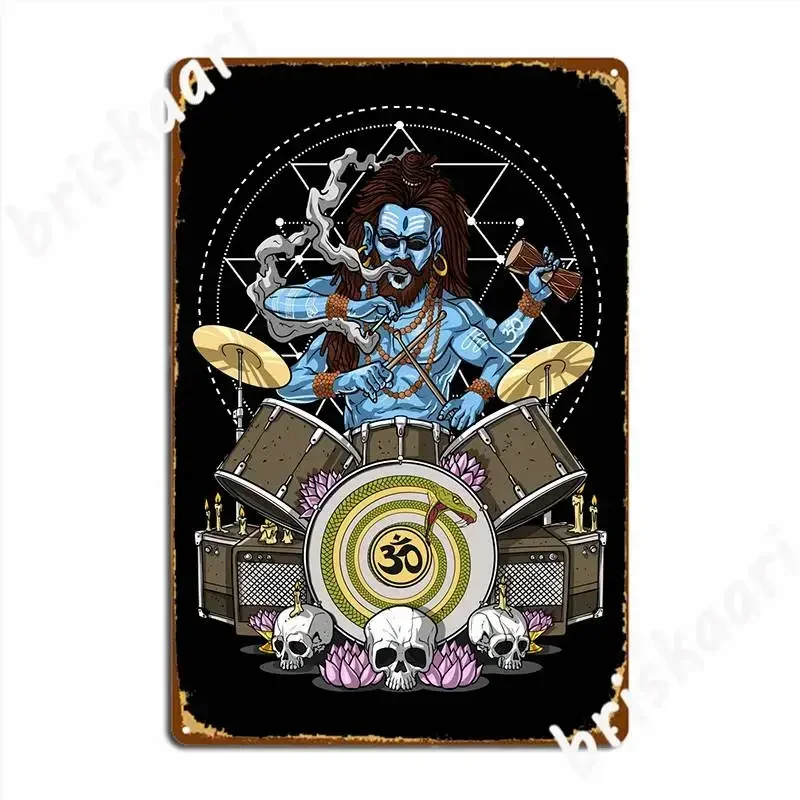 Shiva Hindu God Drummer Metal Plaque Poster Club Bar Design Garage Decoration Cinema Kitchen Tin Sign Posters