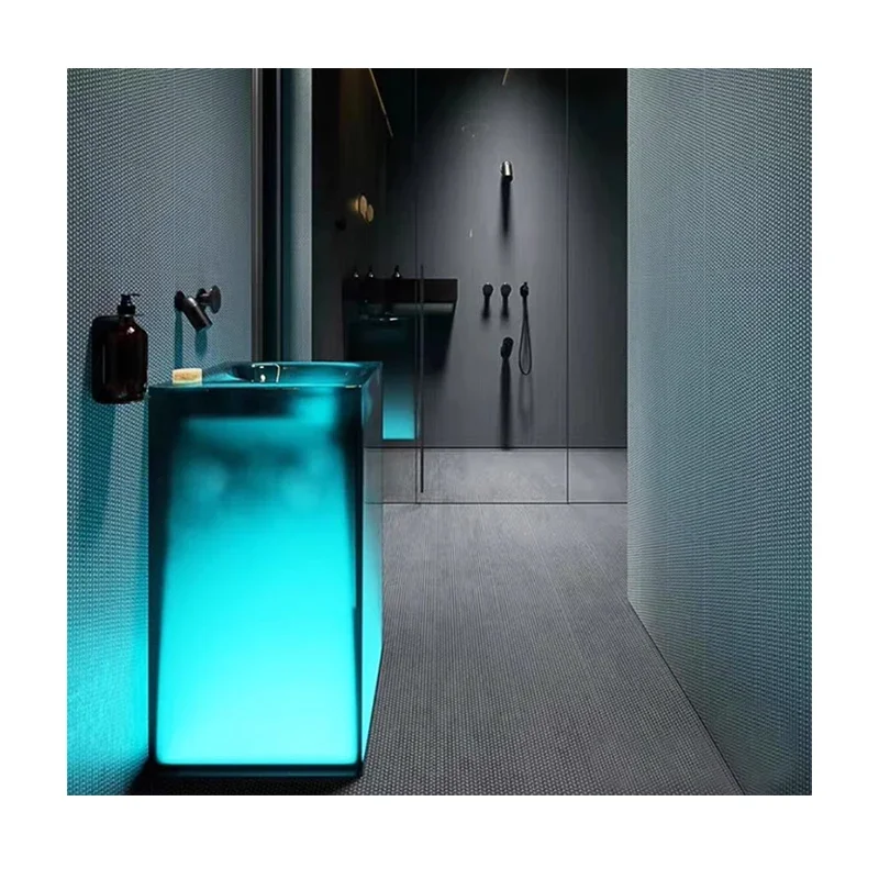 

Элитная отдельно стоящая раковина из прозрачной смолы с LED-подсветкой