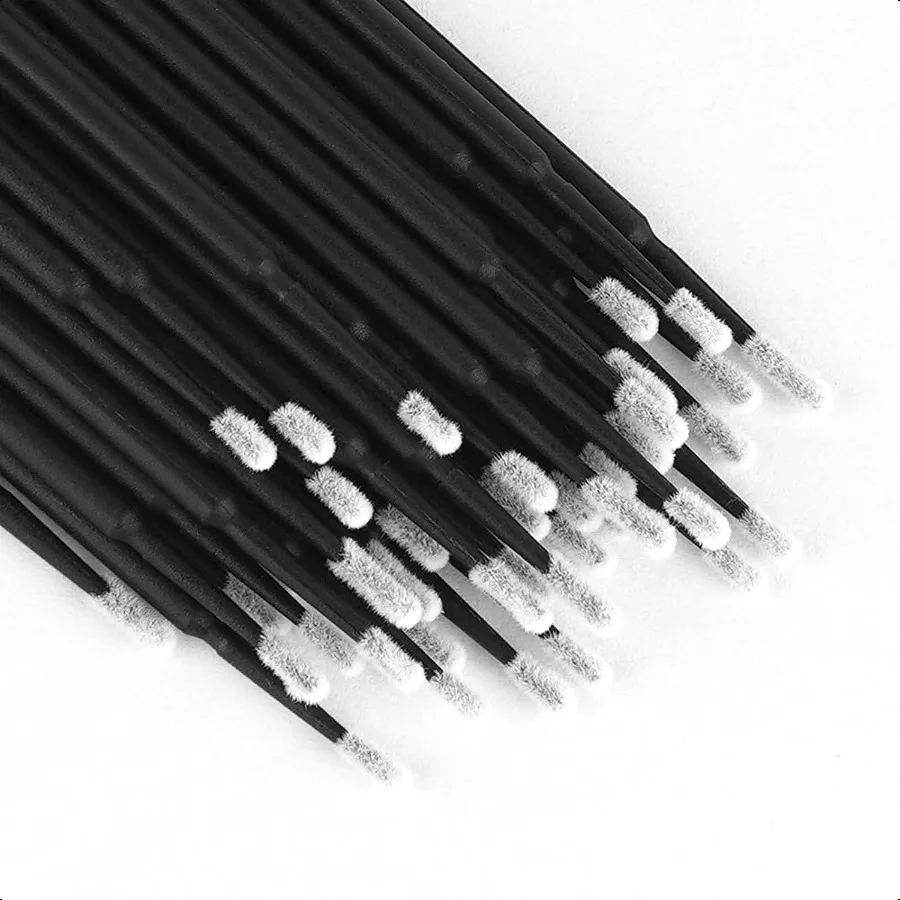 500 pièces Micro écouvillons pour Extension de cils Micro applicateurs écouvillons de cils pour Application de maquillage diamètre de la tête noire: 2.0mm