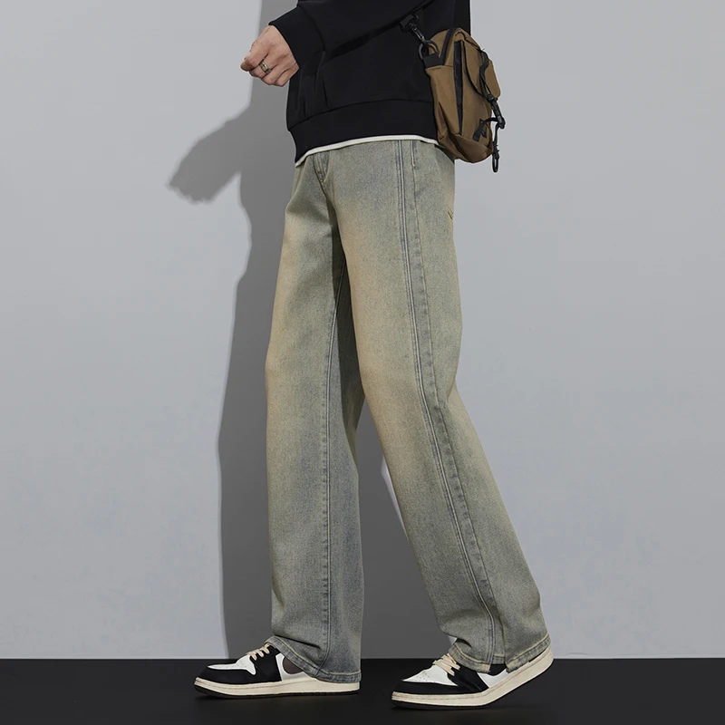 

Men's Straight Jeans Fashion Vintage New Wide Pants Casual Simple Baggy Comfortable Personalized Male High Street Denim Trousers