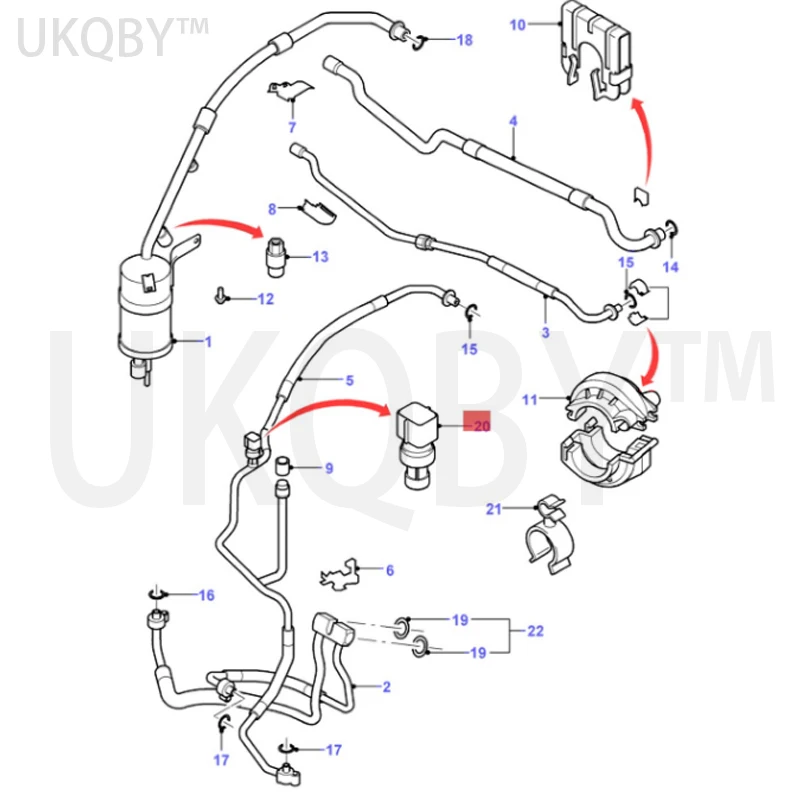 apply Mo nd eo  4-fork pressure switch air conditioning pipe XS7H19D594AA