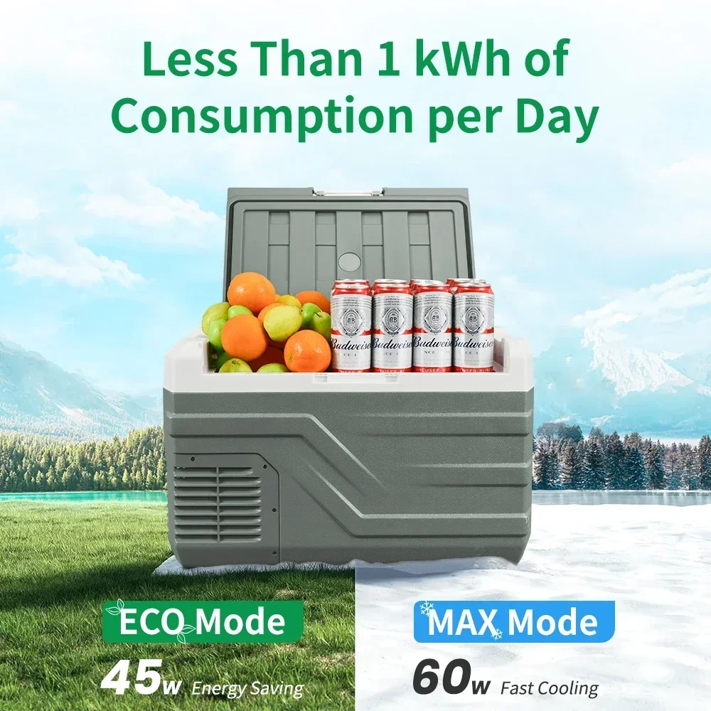 for Camping and Travel NL 25L, 35L, 45L Car Refrigerator with 12V Compressor -12/24V DC and 100 -240V AC Portable Fridge Freezer