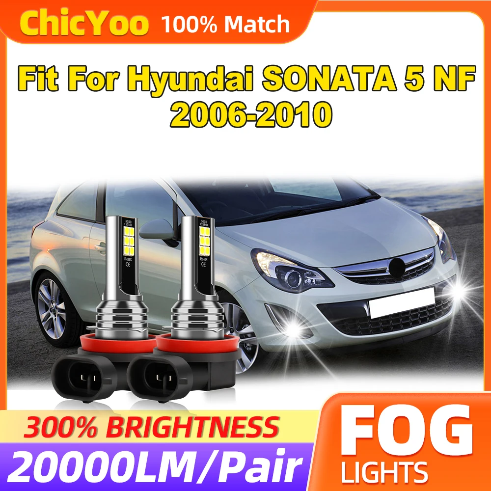 20000LM Canbus LED Fog Lights 60W Fog Lamps 12V 6000K White Plug And Play Fit For Hyundai SONATA 5 NF 2006 2007 2008 2009 2010